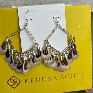 Kendra Scott earrings in gold with feathers…a show stopper